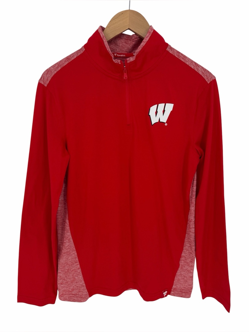 Fanatics Wisconsin Badgers Quarter Zip Pullover Red Men's - Size S